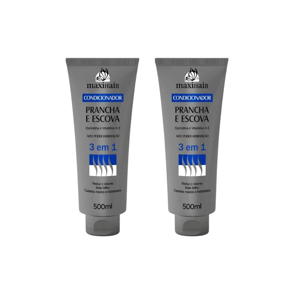 CONDICIONADOR PRANCHA E ESCOVA 3 EM 1 500 ml - MaxiHair