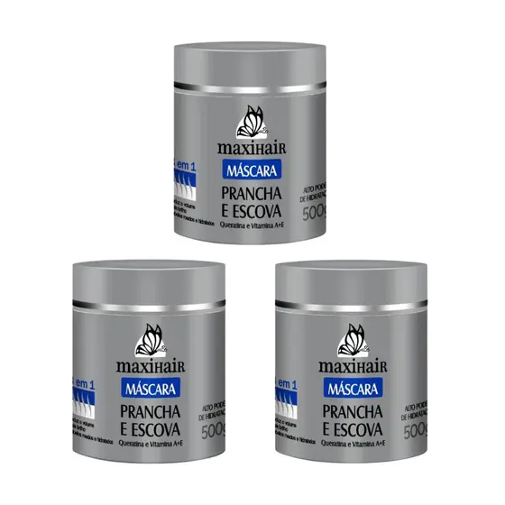 MASCARA PRANCHA E ESCOVA 3 EM 1 500 g - MaxiHair