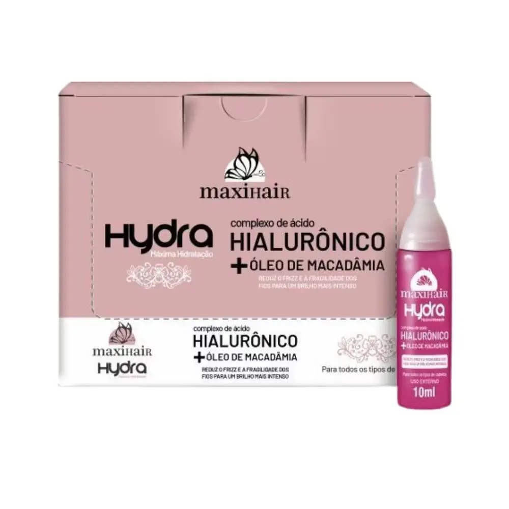 VITAMINA AMPOLA HIALURONICO +OLEO DE MACADAMIA 10 ml - C/24 (MAXI HAIR)