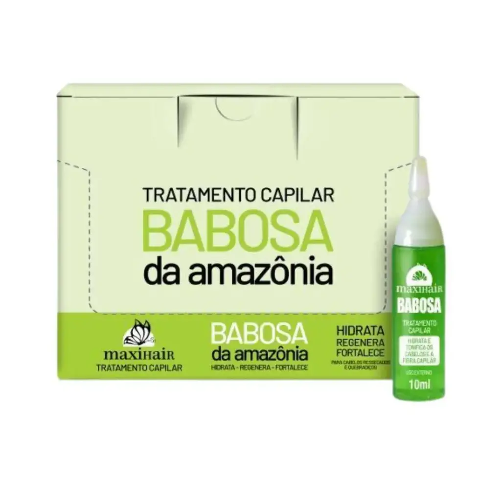 VITAMINA AMPOLA BABOSA 10 ml - C/12 (MAXI HAIR)