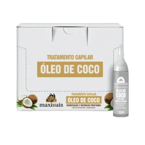 VITAMINA AMPOLA OLEO DE COCO 10 ml - C/24 (MAXI HAIR)