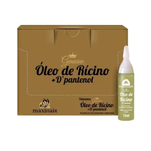 VITAMINA AMPOLA OLEO DE RICINO 10 ml - C/12 (MAXI HAIR)