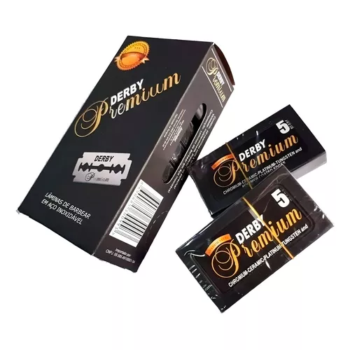 LÂMINA DERBY PREMIUM BLACK C/ 50